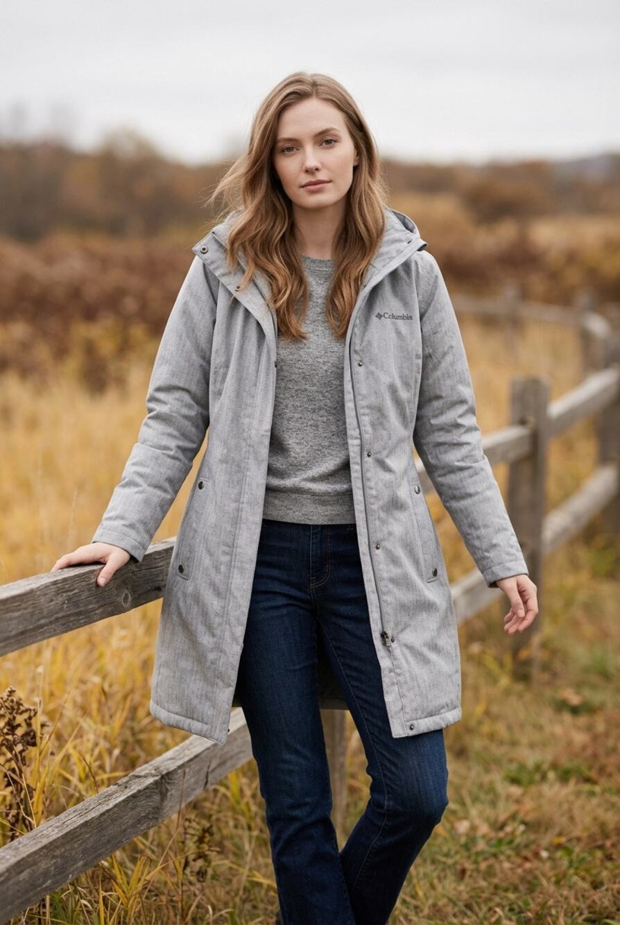 Columbia Apres Arson II M Winter Long Down Jacket Textured Heathered Soft Shell